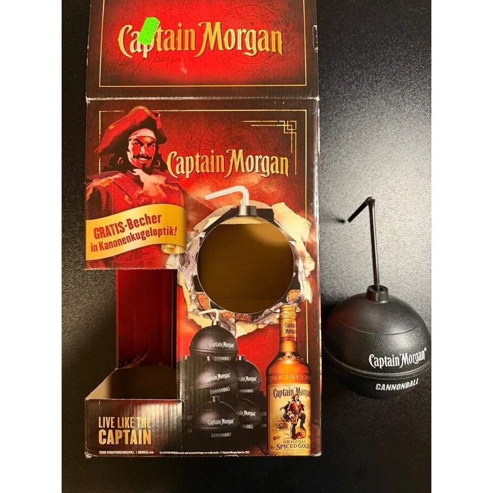 Captain Morgan Cannonball‎ Drink Container w/ Box Promo Display Barware Rare